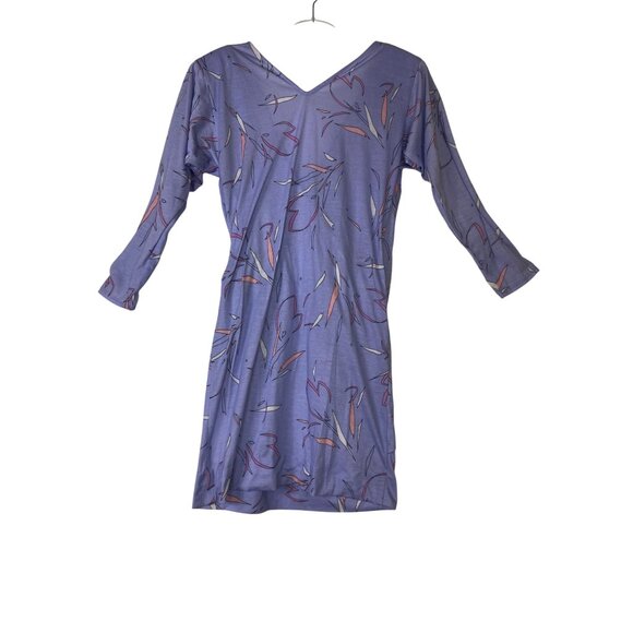 Vintage Avon‎ Wrap Dress Size 10 Purple Abstract Print Knee-Length Eighties Y2K - Picture 2 of 2